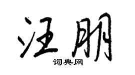 王正良汪朋行书个性签名怎么写