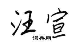 王正良汪宣行书个性签名怎么写