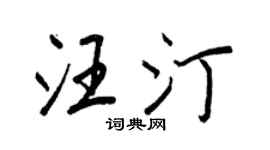 王正良汪汀行书个性签名怎么写