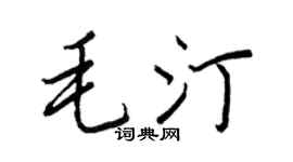 王正良毛汀行书个性签名怎么写