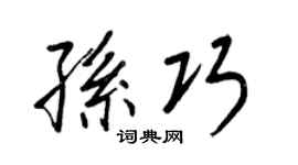 王正良孙巧行书个性签名怎么写