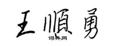 王正良王顺勇行书个性签名怎么写