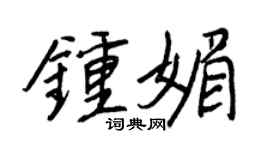 王正良钟媚行书个性签名怎么写