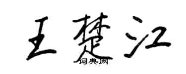 王正良王楚江行书个性签名怎么写