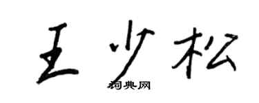 王正良王少松行书个性签名怎么写