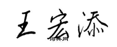 王正良王宏添行书个性签名怎么写