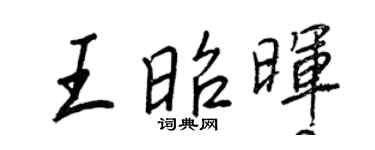 王正良王昭晖行书个性签名怎么写