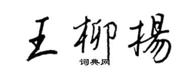 王正良王柳扬行书个性签名怎么写