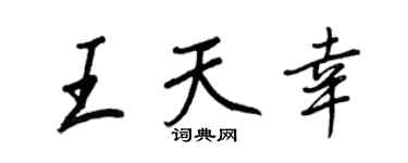 王正良王天幸行书个性签名怎么写