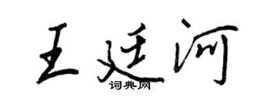 王正良王廷河行书个性签名怎么写