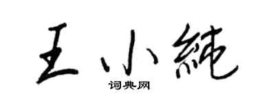 王正良王小纯行书个性签名怎么写