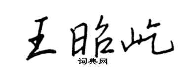 王正良王昭屹行书个性签名怎么写