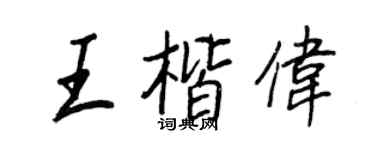 王正良王楷伟行书个性签名怎么写