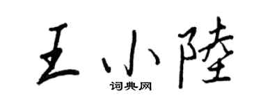 王正良王小陆行书个性签名怎么写