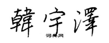 王正良韩宇泽行书个性签名怎么写