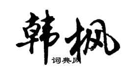 胡问遂韩枫行书个性签名怎么写