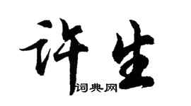 胡问遂许生行书个性签名怎么写