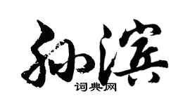 胡问遂孙滨行书个性签名怎么写