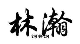 胡问遂林瀚行书个性签名怎么写
