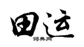 胡问遂田运行书个性签名怎么写