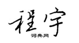 王正良程宇行书个性签名怎么写