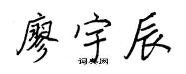 王正良廖宇辰行书个性签名怎么写