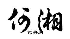 胡问遂何湘行书个性签名怎么写