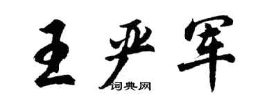 胡问遂王严军行书个性签名怎么写