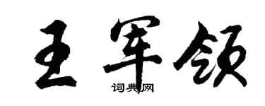 胡问遂王军领行书个性签名怎么写