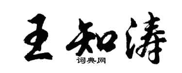 胡问遂王知涛行书个性签名怎么写