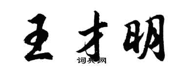 胡问遂王才明行书个性签名怎么写