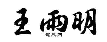 胡问遂王雨明行书个性签名怎么写