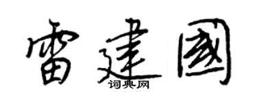 王正良雷建国行书个性签名怎么写