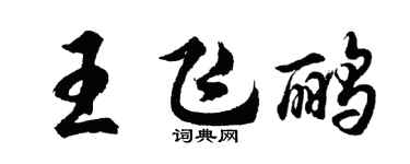 胡问遂王飞鹂行书个性签名怎么写