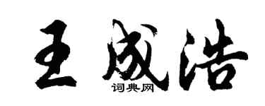 胡问遂王成浩行书个性签名怎么写