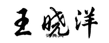 胡问遂王晓洋行书个性签名怎么写