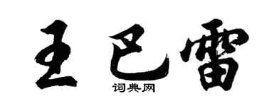 胡问遂王巴雷行书个性签名怎么写