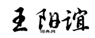 胡问遂王阳谊行书个性签名怎么写