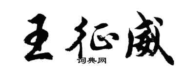 胡问遂王征威行书个性签名怎么写