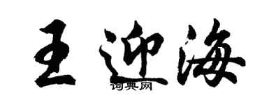 胡问遂王迎海行书个性签名怎么写