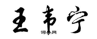 胡问遂王韦宁行书个性签名怎么写