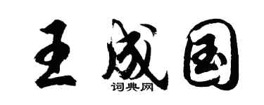 胡问遂王成国行书个性签名怎么写