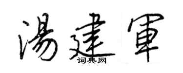 王正良汤建军行书个性签名怎么写