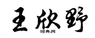 胡问遂王欣野行书个性签名怎么写