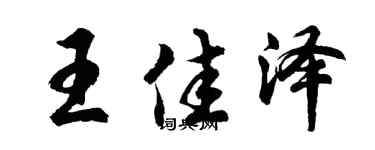 胡问遂王佳泽行书个性签名怎么写