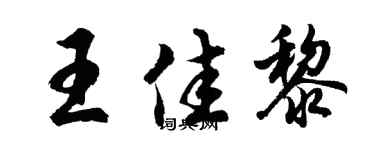 胡问遂王佳黎行书个性签名怎么写