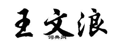 胡问遂王文浪行书个性签名怎么写