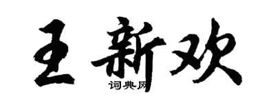 胡问遂王新欢行书个性签名怎么写