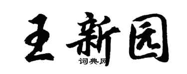 胡问遂王新园行书个性签名怎么写