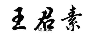 胡问遂王君素行书个性签名怎么写